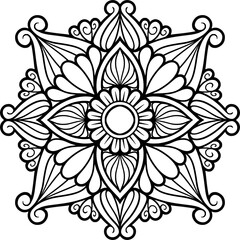 Beautiful floral pattern mandala art isolated on a white background