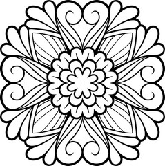 Beautiful floral pattern mandala art isolated on a white background