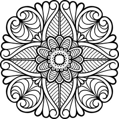 Beautiful floral pattern mandala art isolated on a white background