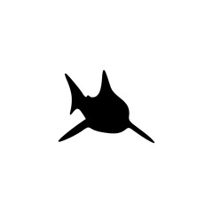Shark silhouette icon vector 