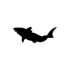Shark silhouette icon vector 
