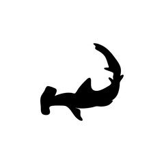 Shark silhouette icon vector 