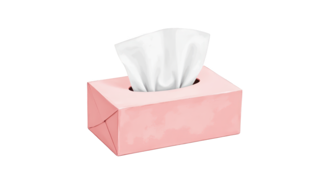 Pristine white tissue box with gently unfolded tissue, a soothing solution for everyday needs