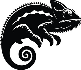 Chameleon Silhouette Vector illustration isolated on a white background