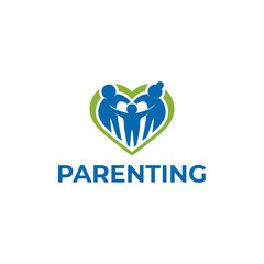 Symbolic family logo representing love and togetherness in parenting harmony