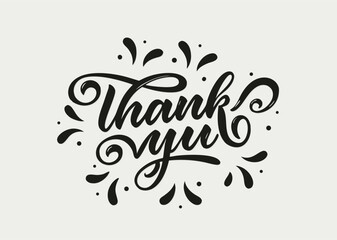 Handwritten Thank You Card Design, Elegant Lettering, Gratitude Phrase