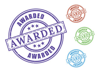 Award Winning Stamps Four Colorful Awarded Seals for Recognition
