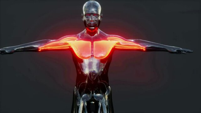 human pectoral animation with excellent quality