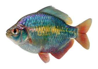 Colorful tropical fish swimming in clear water underwater scene