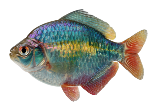 Colorful tropical fish swimming in clear water underwater scene