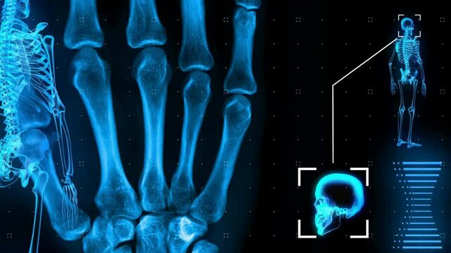 human skeleton x ray fluoroscopy animation