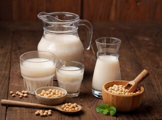 Susu Kedelai. Soy milk is a drink produced from ground soybeans and mixed with water.