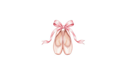 Elegant pink ballet shoes isolated on transparent background, perfect for design and creative projects