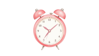 Vibrant pink alarm clock against a dramatic black backdrop, study in color and contrast