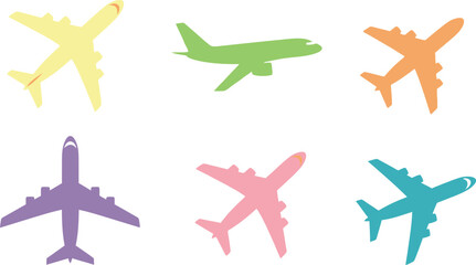 Colorful airplane vector art design for travel and aviation themed backgrounds