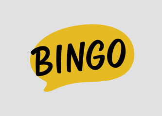 Yellow Speech Bubble with Bingo Text Graphic