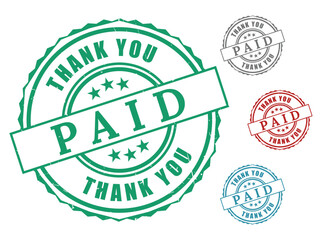 Paid in Full Thank You Stamps Seals Business Transaction Confirmation Graphics