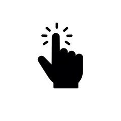 Obraz premium Hand Clicking with Glowing Touch Gesture Digital Technology Icon