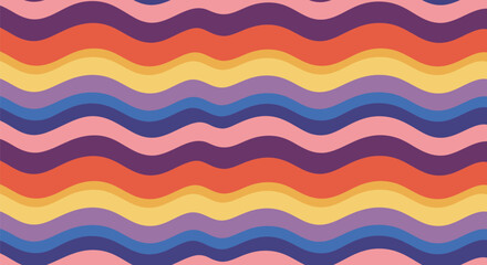 Colorful Wavy Stripes Pattern Background