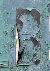 Written Wording in Distressed State Typography Found Ransom Letter B