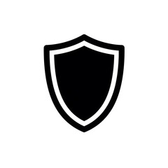Black Shield Security Icon Isolated on White Background Protection Symbol