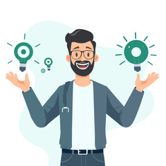  Businessman with Creative Startup Ideas and Business Growth Concepts 