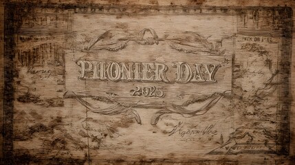 Vintage phoner day poster with floral accents and the year 2025 on a textured background