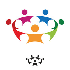 Diversity people team family group network logo vector icon symbol for graphic design illustration