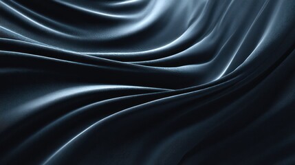 Fototapeta premium Elegant draped dark blue fabric texture background