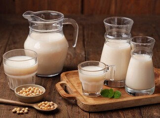 Susu Kedelai. Soy milk is a drink produced from ground soybeans and mixed with water.