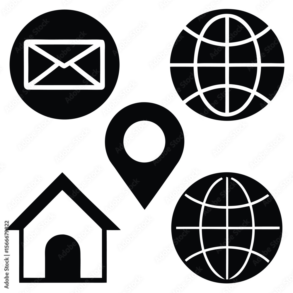 Aufkleber a versatile web icons set for global communication and internet technology