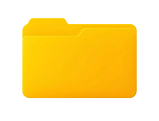 Yellow folder icon isolated on transparent background