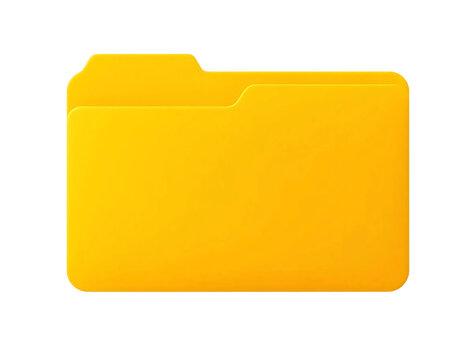 Yellow folder icon isolated on transparent background
