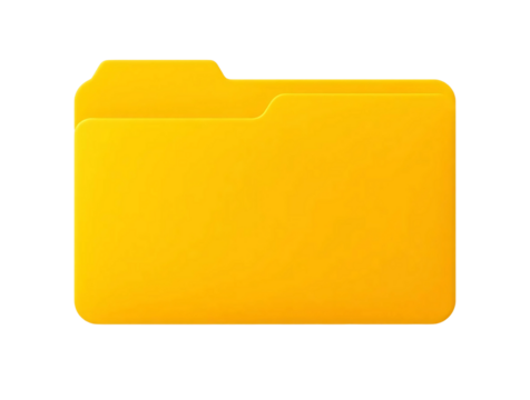 Yellow folder icon isolated on transparent background - Powered by Adobe