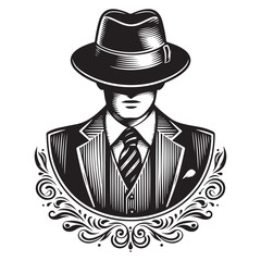 Gentleman vintage with hat vector image