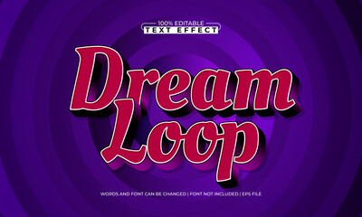 dream loop editable text effect with a simple and modern text style