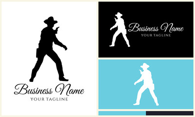 Cowboy Silhouette Logo Design. (1)