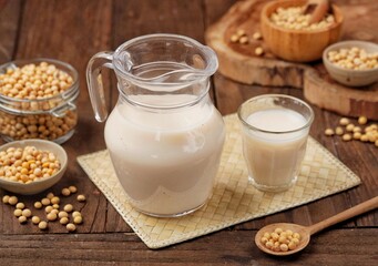 Susu Kedelai. Soy milk is a drink produced from ground soybeans and mixed with water.