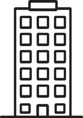building icon clean simple outline black vector illustration