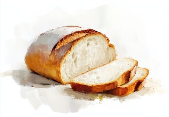 Sliced Bread with Ink-Wash Background, Fusion of Oriental Aesthetics and Western Baking
