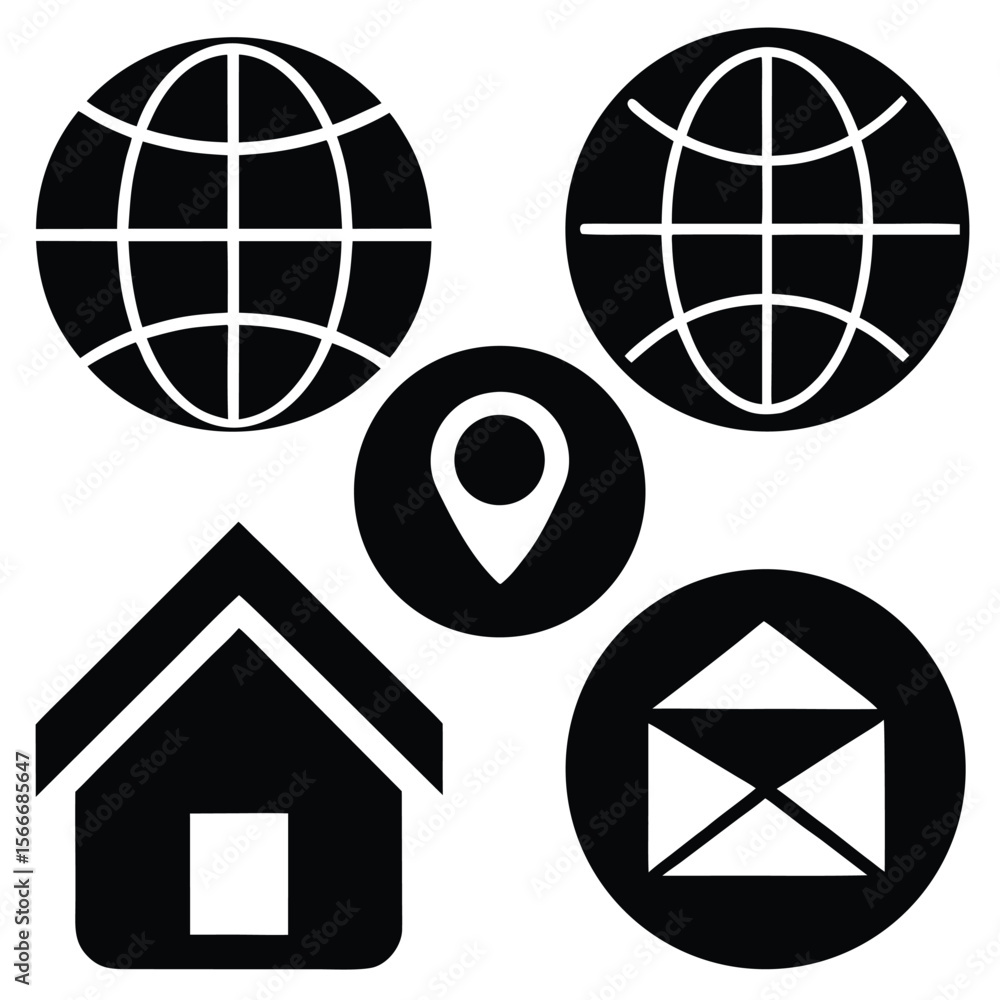 Poster global communication icons depicting a web of interconnected earth, symbolizing a worldwide network 