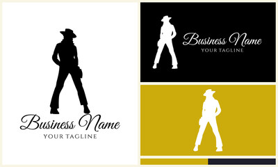 Cowgirl Logo Silhouette Variations.