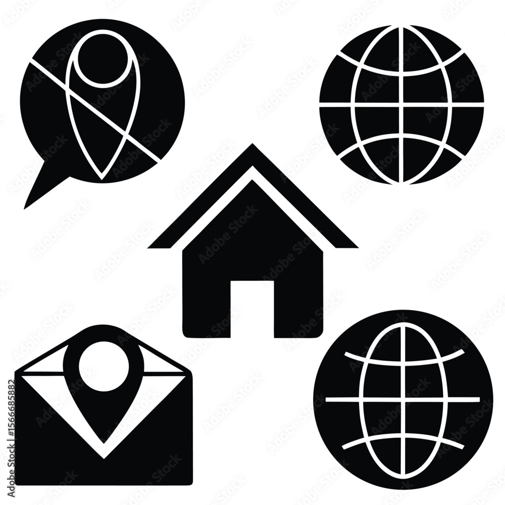 Aufkleber set of globe and web icons for global connectivity and technology