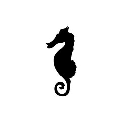 Seahorse silhouette icon vector 