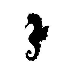 Seahorse silhouette icon vector 