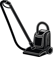 Home cleaning illustration vector silhouette upright vacuum cleaner silhouette