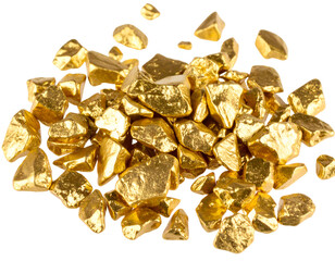 A dazzling heap of precious gold nuggets showcases the raw beauty and inherent value of this noble metal