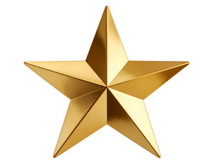 A magnificent three-dimensional golden star gleams with a metallic luster, representing success and quality.