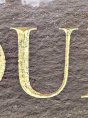 Written Wording in Distressed State Typography Found Ransom Letter U