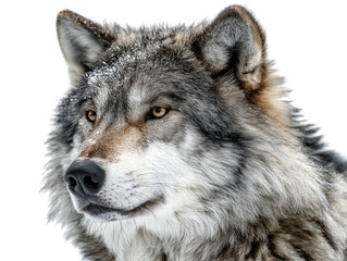 Fototapeta premium A close-up portrait of a powerful gray wolf